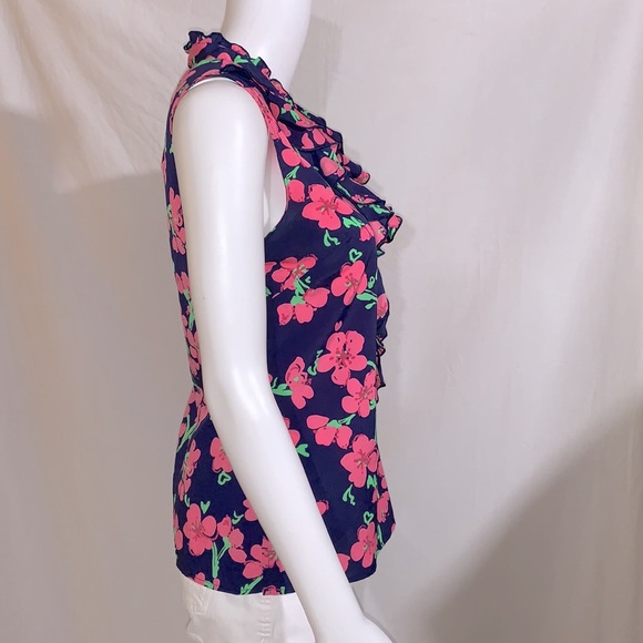 Lilly Pulitzer Allison Floral Ruffle Sleeveless Top, EU condition, size XS - Picture 4 of 10